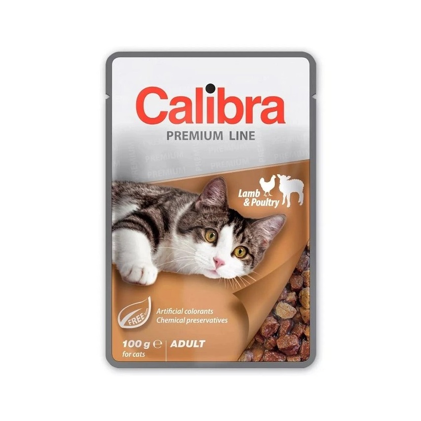 Calibra KAPSIČKA Premium cat Adult Jahňa & hydina v omáčke 24 x 100 g